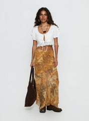 Lyanna Hanky Hem Maxi Skirt Multi