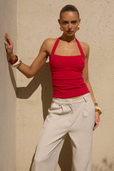 Parker Halter Top - Cherry Red