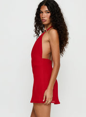 Martita Halter Hardware Mini Dress Red