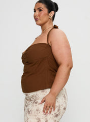 Isabetta Halter Top Chocolate Curve