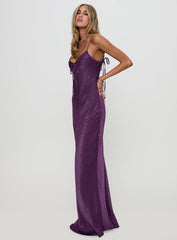 Linger Bias Cut Maxi Dress Purple