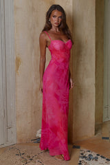 Charlotte  Bustier Slip Maxi Dress - Rosalita Pink