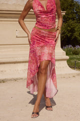 Emery Midi Flounce Skirt - Gaia Pink