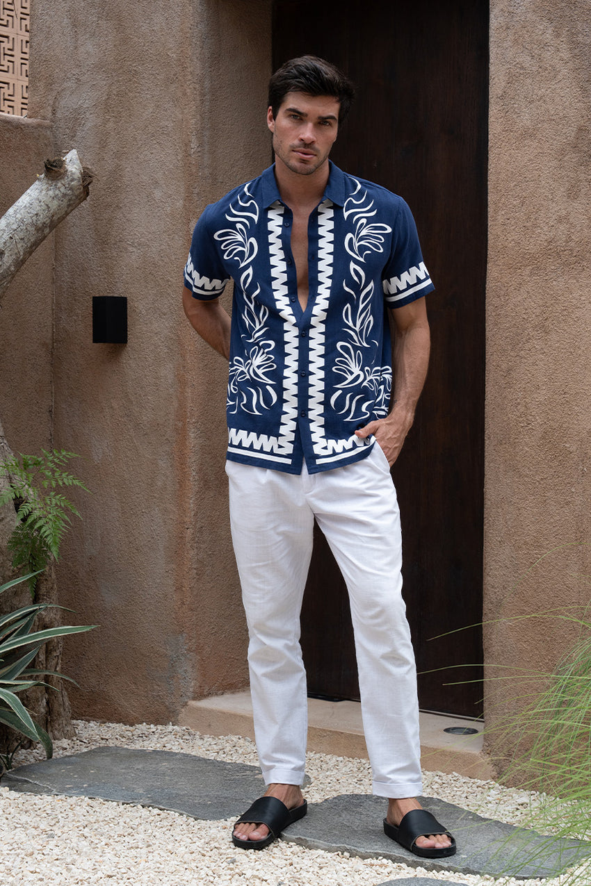 FLORIAN SHIRT - BLUE/WHITE