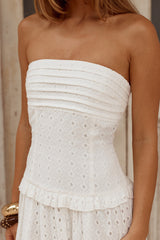Grace Strapless Tie Back Maxi Dress - White