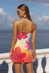 Ibiza Strapless Sequin Mini Dress - Tropical Ombre