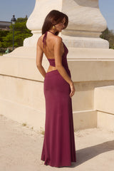 Lumia Halter Cutout Maxi Dress - Plum