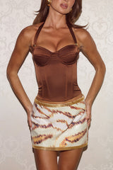 Tegan Halter Bustier - Chocolate