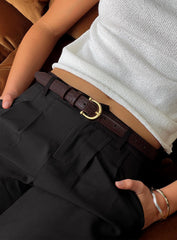 Top Tier Textured Belt Chocolate / Gold